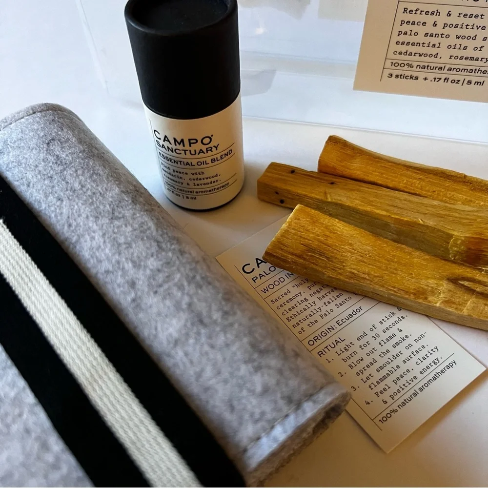 CAMPO HOME REFRESH KIT PALO SANTO WITH SANCTUARY ESSENTIAL OIL NWT